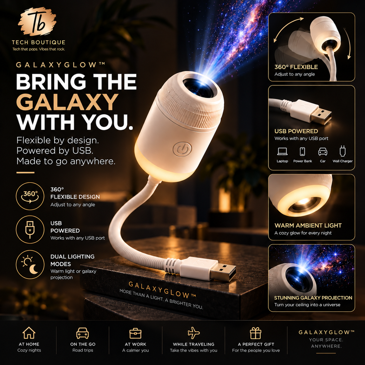 GalaxyGlow™ Star Projector — Bring the Night Sky Indoors