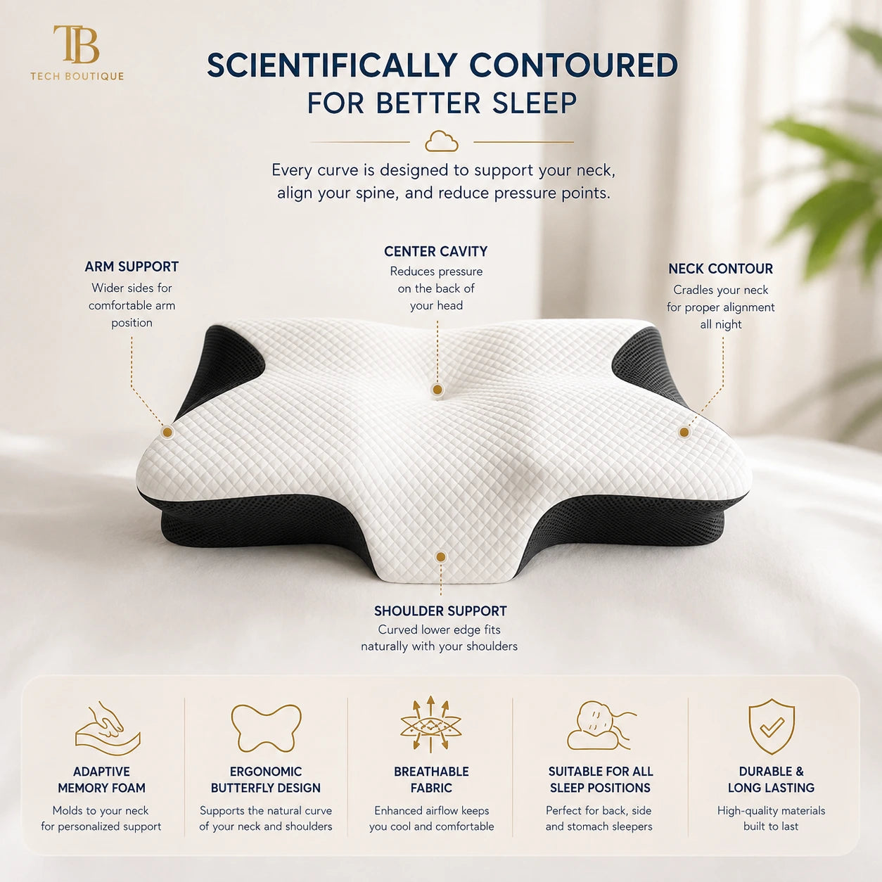 CloudRest™ Memory Foam Pillow | Better Sleep, Better Mornings
