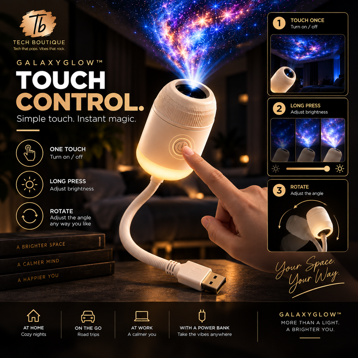 GalaxyGlow™ Star Projector — Bring the Night Sky Indoors